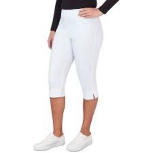 Ruby Rd. Women's Bright White Capris slimming waistband size 20W